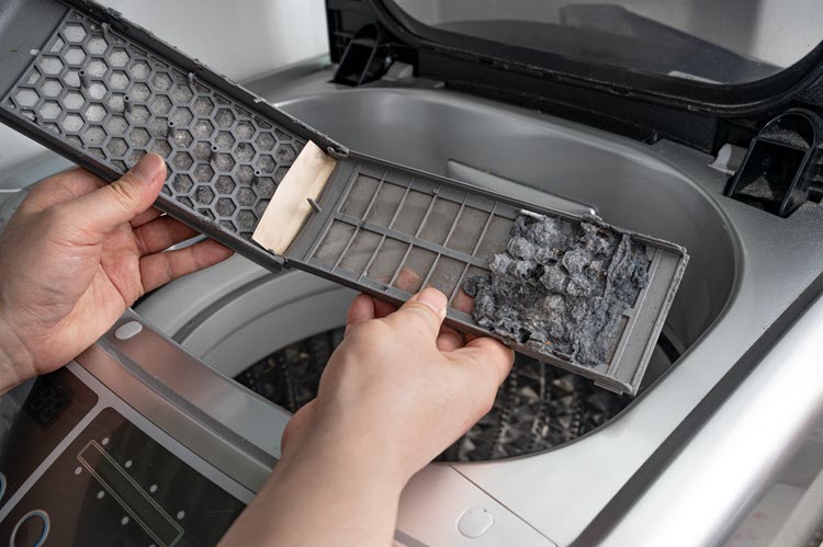 where is the samsung top load washer filter location