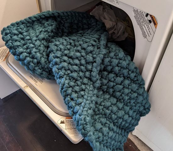 how to dry a crochet blanket
