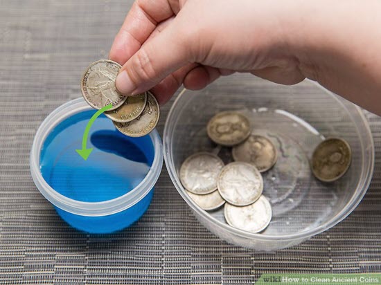 how to clean coins with soap and water