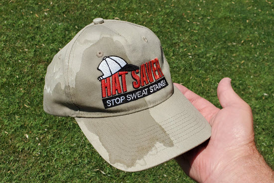 hat with sweat stains